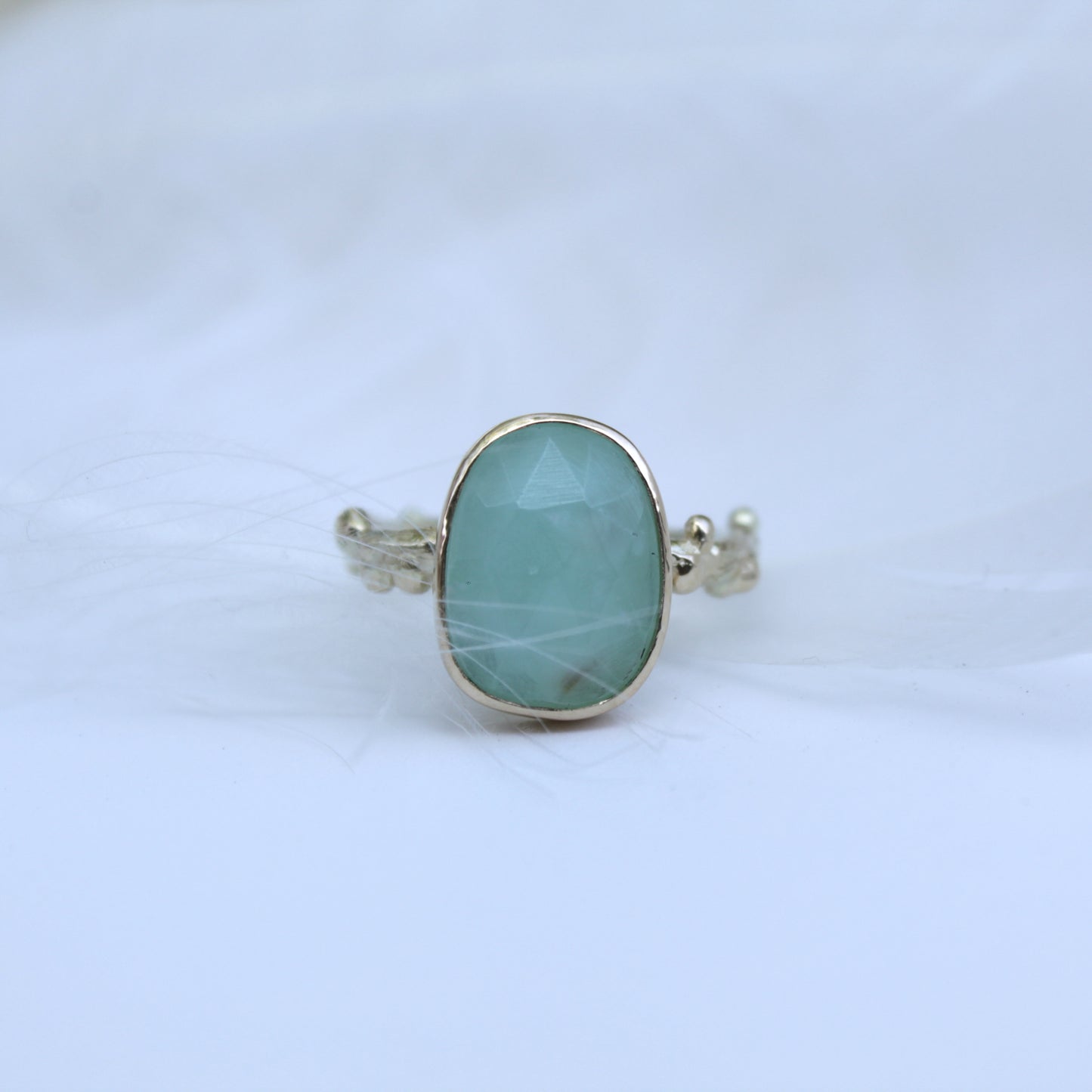 Lentekroon ring goud Chrysopraas