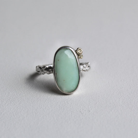 chrysopraas-zilveren ring handgemaakt
