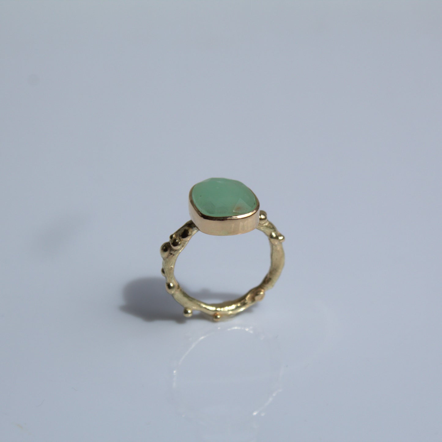 Lentekroon ring goud Chrysopraas