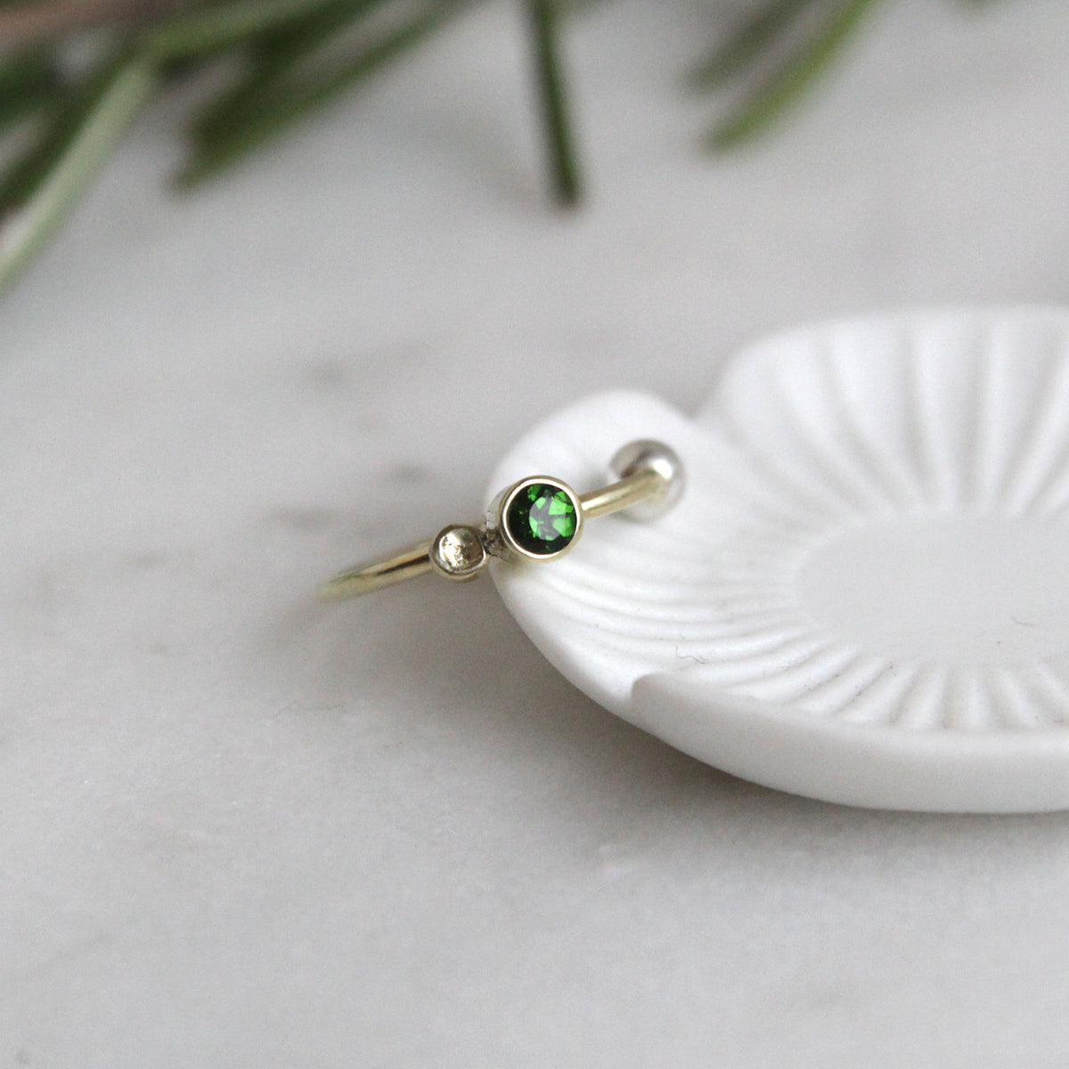 Gouden earcuff | Toermalijn