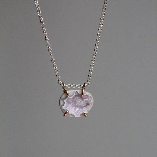 Geode ketting, zilver met goud