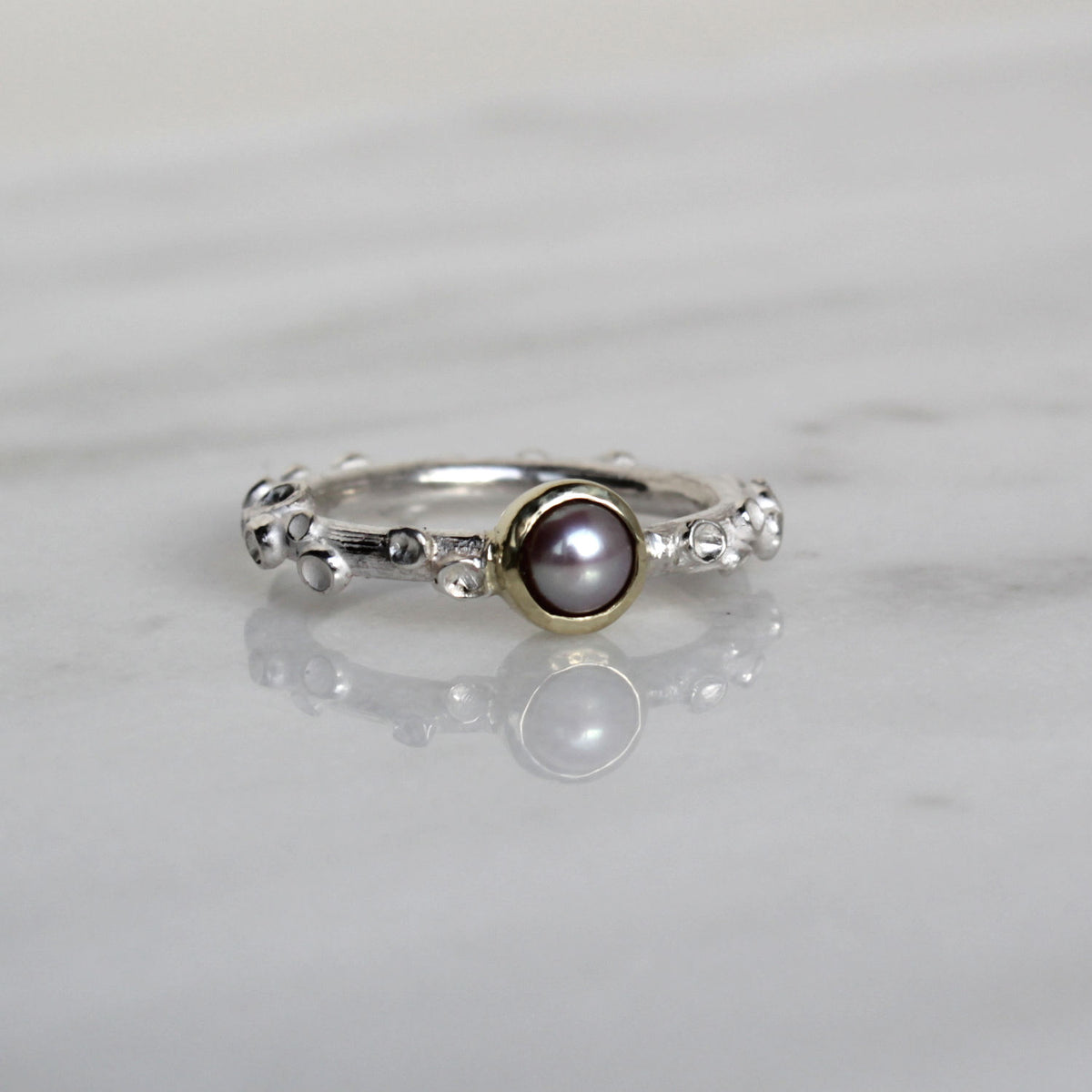 "Hidden forest" ring met parel