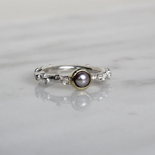 "Hidden forest" ring met parel