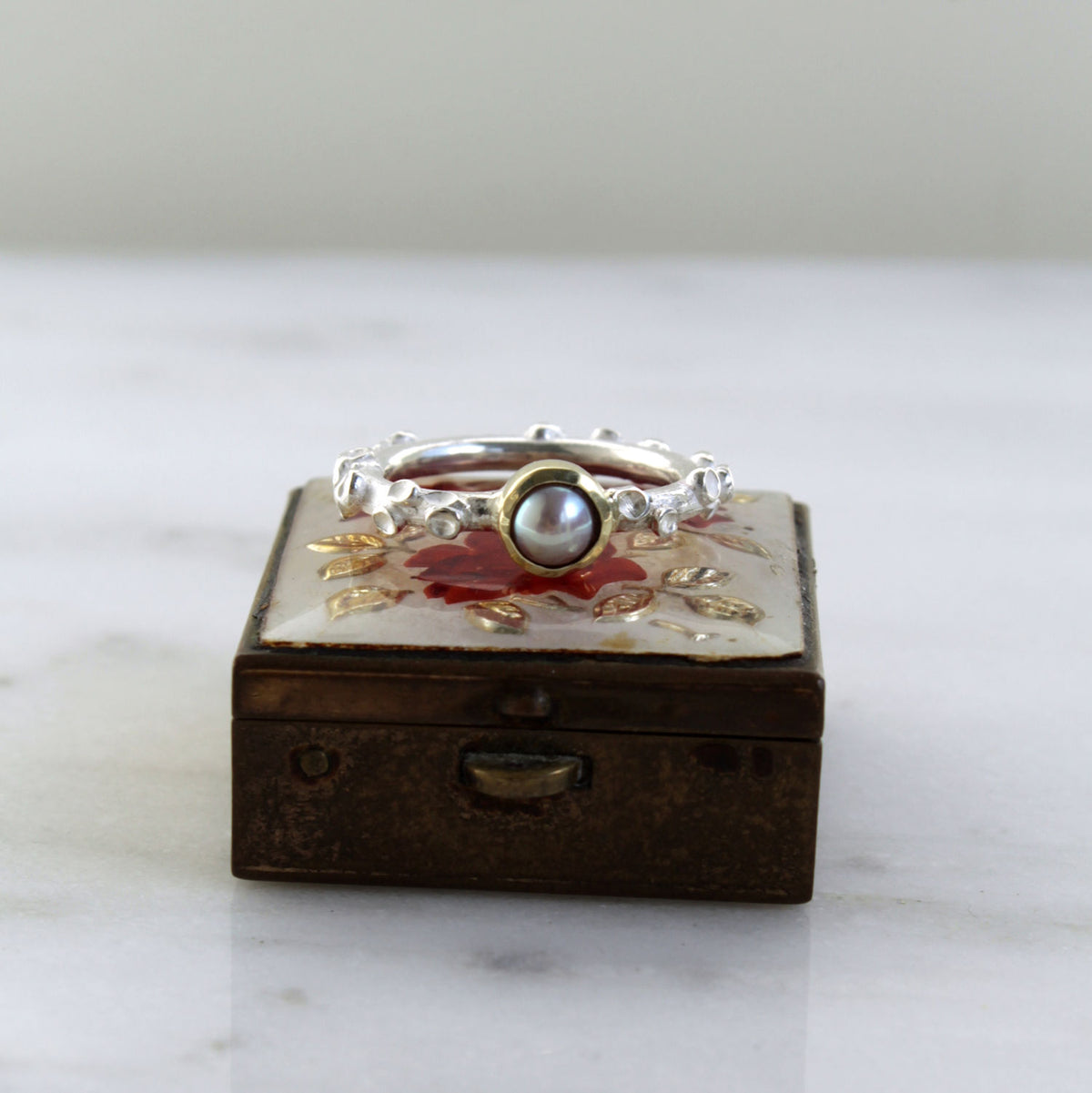 "Hidden forest" ring met parel