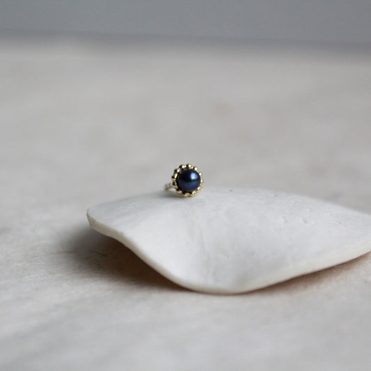 Parel single stud blauw