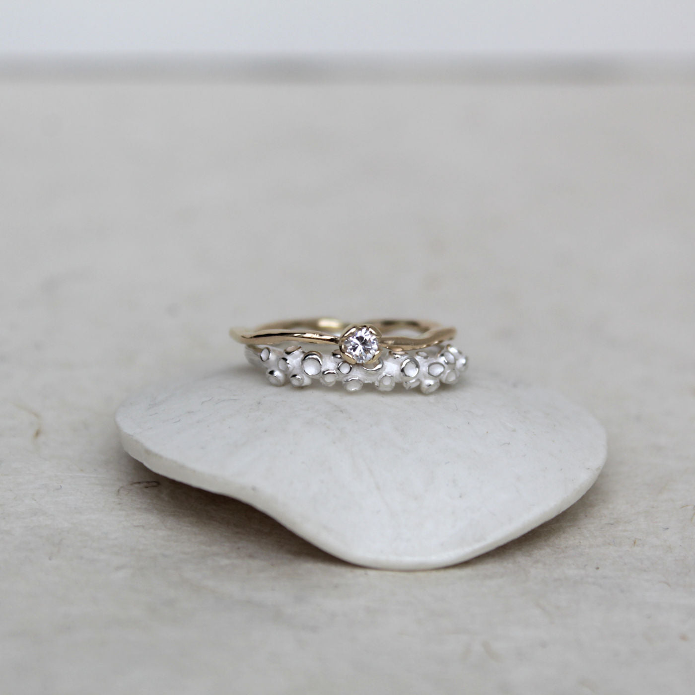 stackring zilver en goud
